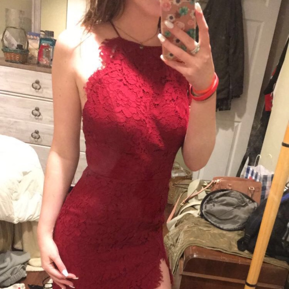 Lace prom dress